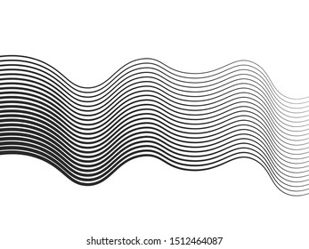 optical art abstract background wave design black and white