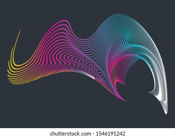 optical art abstract background wave design colorful. Vector Ilusstration.