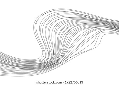 Optical art - Abstract background wave design - Black and white vector illustration