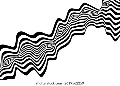 Optical art abstract background. Wave design black and white. Eps 10