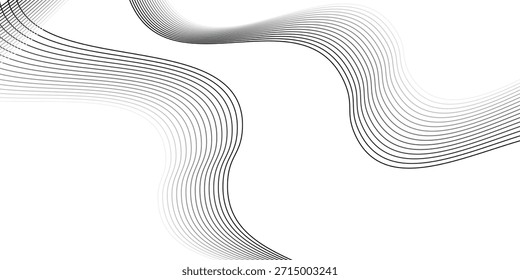Arte óptico abstracto de fondo de diseño de onda de Ilustración vectorial en blanco y negro.	
