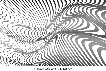 optical art abstract background wave design black and white