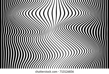 optical art abstract background wave design black and white