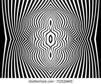 optical art abstract background wave design black and white