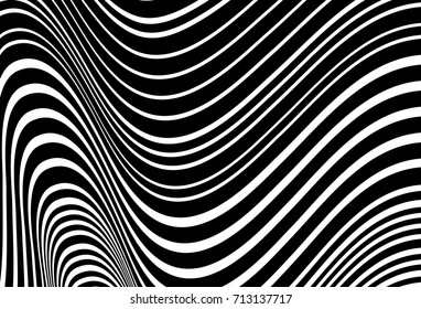 optical art abstract background wave design black and white