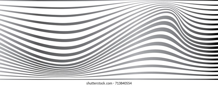 optical art abstract background wave design black and white