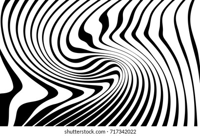 optical art abstract background wave design black and white