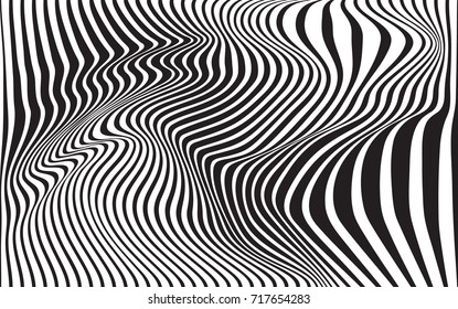 optical art abstract background wave design black and white