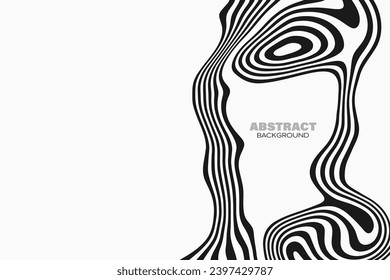 Optical art. Abstract wave background design black and white.