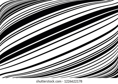 Optical art background. Wave design black and white. Digital image with a psychedelic stripes. Vector illustration Abstract pattern. Texture with wavy, curves lines.