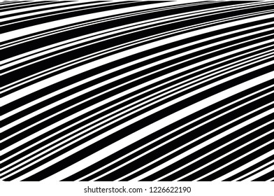 Optical art background. Wave design black and white. Digital image with a psychedelic stripes. Vector illustration Abstract pattern. Texture with wavy, curves lines.