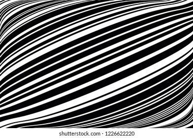 Optical art background. Wave design black and white. Digital image with a psychedelic stripes. Vector illustration Abstract pattern. Texture with wavy, curves lines.