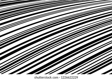 Optical art background. Wave design black and white. Digital image with a psychedelic stripes. Vector illustration Abstract pattern. Texture with wavy, curves lines.
