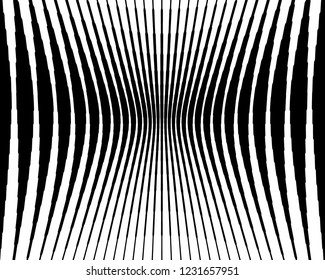 Optical art background. Wave design black and white. Digital image with a psychedelic stripes. Vector illustration Abstract pattern. Texture with wavy, curves lines