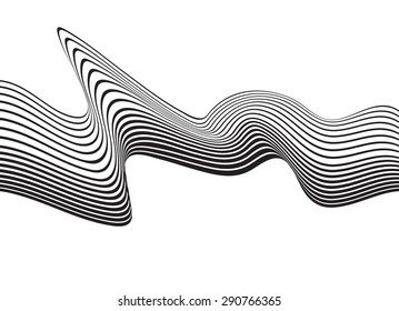 optical art background wave design black and white