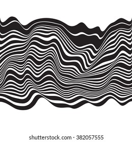 optical art background wave design black and white