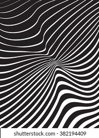 optical art background wave design black and white