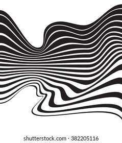 optical art background wave design black and white