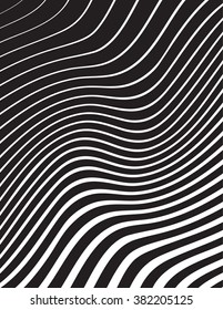 optical art background wave design black and white