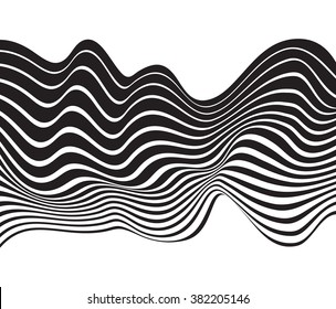 optical art background wave design black and white