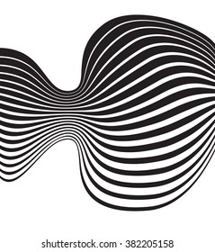 optical art background wave design black and white