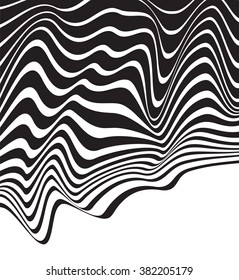 optical art background wave design black and white