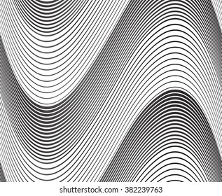optical art background wave design black and white