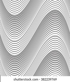 optical art background wave design black and white