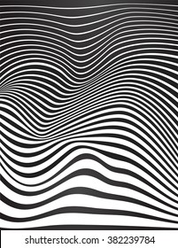 optical art background wave design black and white