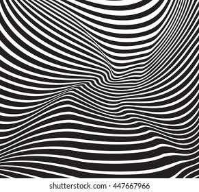 optical art background wave design black and white