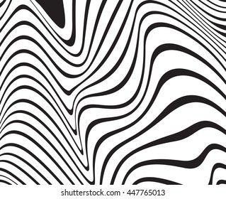 optical art background wave design black and white