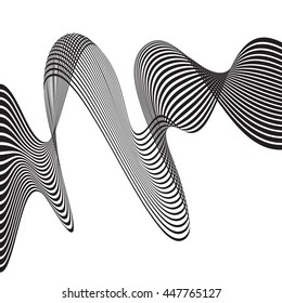 optical art background wave design black and white