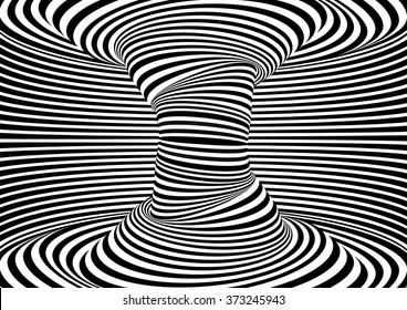 optical art black and white spiral A4