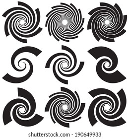 Optical Art - Collection of Spirals with clipped edges