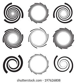 Optical Art - Collection of Spirals with clipped edges