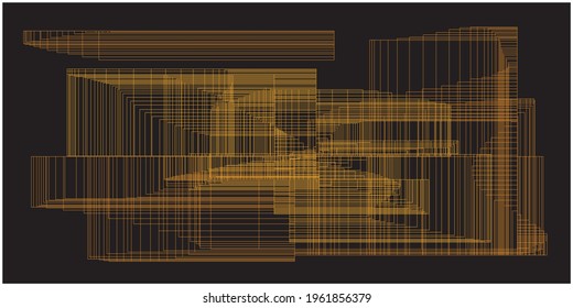 Optical art of the future. Line architecture.