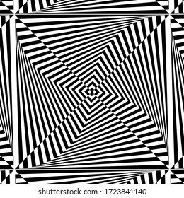 Arte óptico. Ilusión vectorial geométrica. Patrón transparente