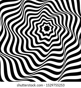 Optical art. Optical illusion 3d background