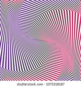 Optical art. Optical illusion background. Modern abstract geometric background. Gradient vector pattern. Design for wallpaper, backdrop, fabric, background, print, banner.