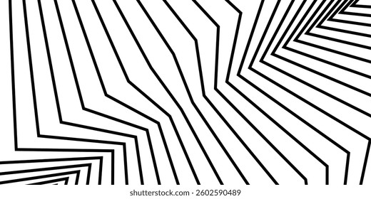 optical art, opart striped wavy background. abstract waves black and white line stripes
