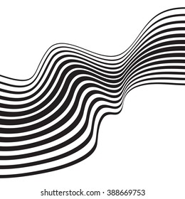 optical art opart striped wavy background abstract waves black and white