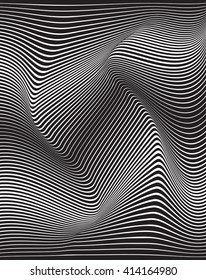 optical art opart striped wavy background abstract waves black and white