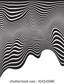 Optical Art Opart Striped Wavy Background Abstract Waves Black And White