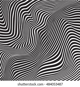 optical art opart striped wavy background abstract waves black and white