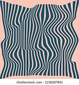 Optical art pattern, optical illusion striped wavy background. Abstract waves, line stripes wallpaper.