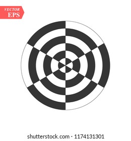 Optical art pattern with striped lines and circles. Abstract psychedelic illusion. Op art background.