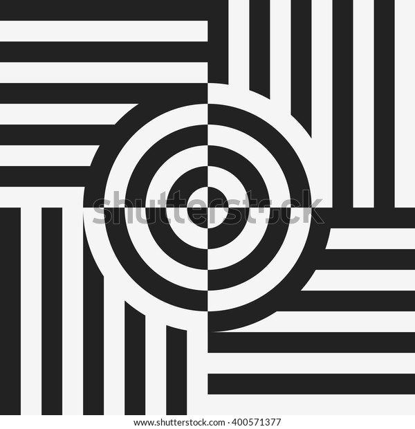 Super Optical Art Pattern Striped Lines Circles Stock Vector (Royalty CE-37