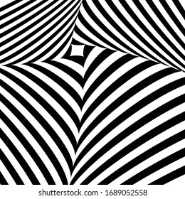 OPTICAL ART STRIPED BACKGROUND. ABSTRACT GRAPHIC DESIGN. SURREAL ILLUSTRATION.