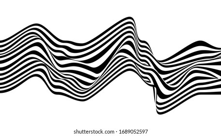 OPTICAL ART STRIPED BACKGROUND. ABSTRACT GRAPHIC DESIGN. SURREAL ILLUSTRATION.