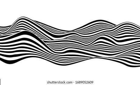 OPTICAL ART STRIPED BACKGROUND. ABSTRACT GRAPHIC DESIGN. SURREAL ILLUSTRATION.